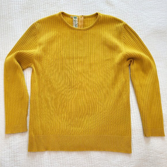 Gino Paoli Sweaters - Gino Paoli Vintage Ribbed Knit Sweater Gold / Mustard